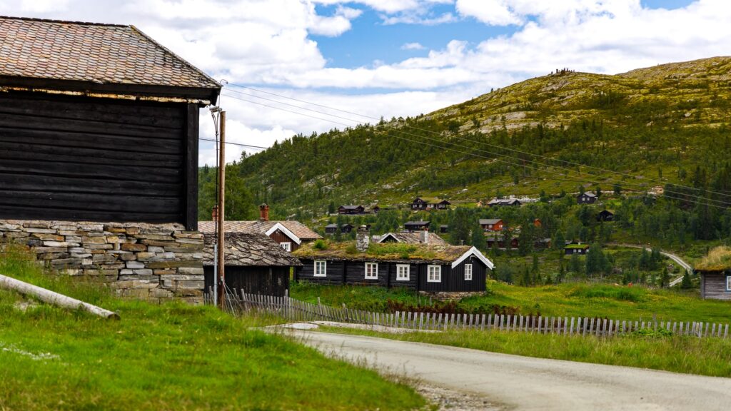 Områdebilde av ankomstveien til Fjellstua.